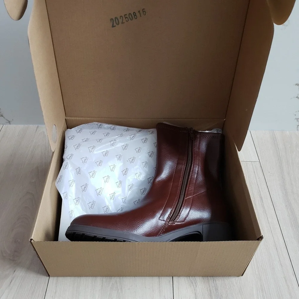 White Mountain Cliffs Huda‎ Bootie Block Heel Womens 8.5 Brown